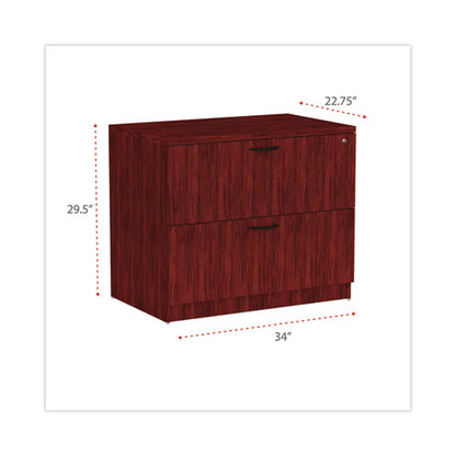 Alera Valencia Series Lateral File, 2 Legal/letter-size File Drawers, Mahogany, 34" X 22.75" X 29.5"