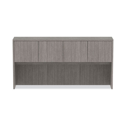 Alera Valencia Series Hutch With Doors, 4 Compartments, 70.63w X 15d X 35.38h, Gray