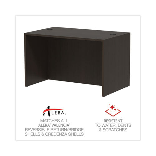 Alera Valencia Series Straight Front Desk Shell, 47.25" X 29.5" X 29.63", Espresso