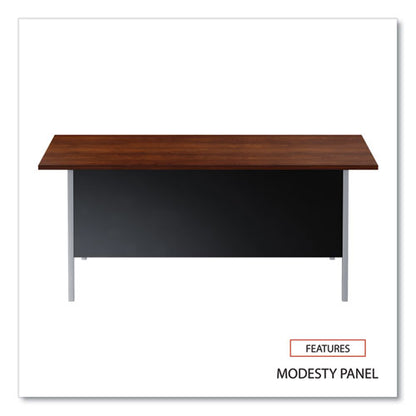 Double Pedestal Steel Desk, 72" X 36" X 29.5", Mocha/black