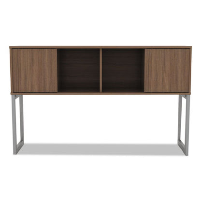 Alera Open Office Desk Series Hutch, 59w X 15d X 36.38h, Modern Walnut