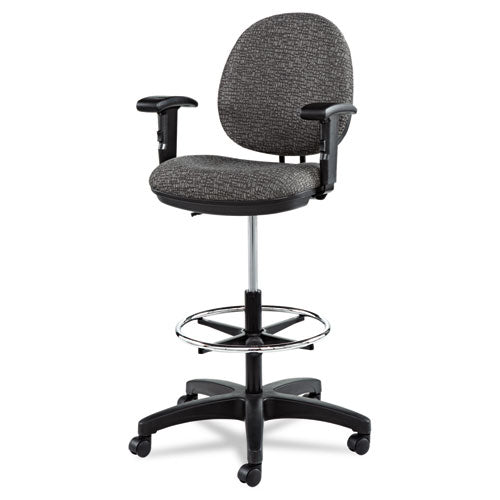 Alera Interval Series Swivel Task Stool, Supports 275 Lb, 23.93" To 34.53" Seat Height, Graphite Gray Seat/back, Black Base