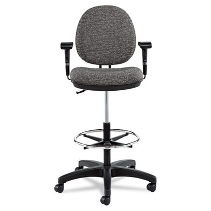 Alera Interval Series Swivel Task Stool, Supports 275 Lb, 23.93" To 34.53" Seat Height, Graphite Gray Seat/back, Black Base