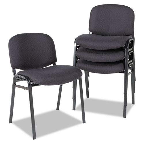 Alera Continental Series Stacking Chairs, Supports Up To 250 Lb, 19.68" Seat Height, Black, 4/carton