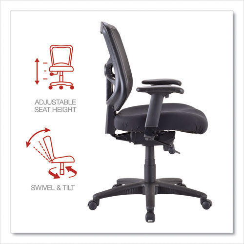 Alera Elusion Series Mesh Mid-back Swivel/tilt Chair, Supports Up To 275 Lb, 17.9" To 21.8" Seat Height, Black