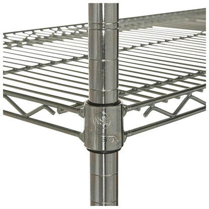 Nsf Certified Industrial Four-shelf Wire Shelving Kit, 48w X 18d X 72h, Silver