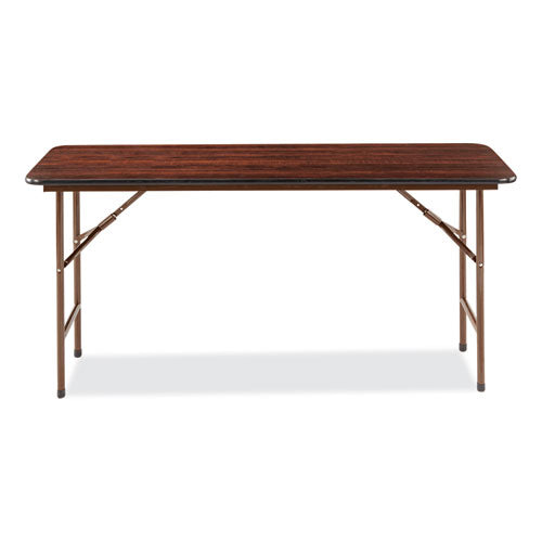 Wood Folding Table, Rectangular, 59.88w X 17.75d X 29.13h, Mahogany