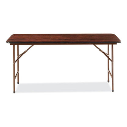 Wood Folding Table, Rectangular, 59.88w X 17.75d X 29.13h, Mahogany