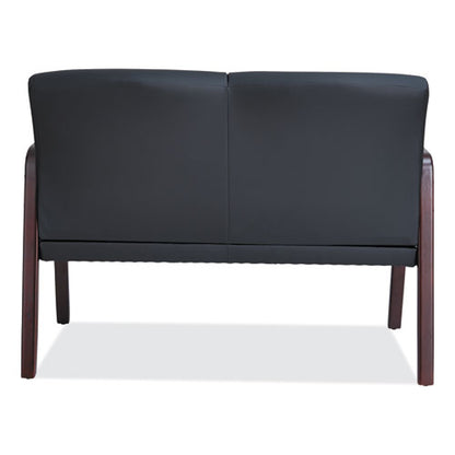 Alera Reception Lounge Series Wood Loveseat, 44.88w X 26.13d X 33h, Black/mahogany