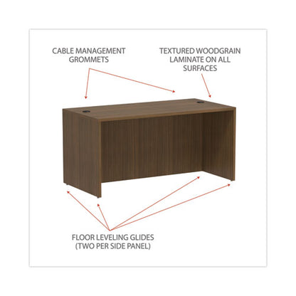 Alera Valencia Series Straight Front Desk Shell, 65" X 29.5" X 29.63", Modern Walnut