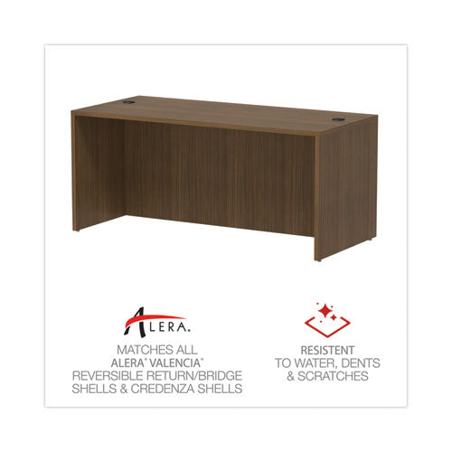 Alera Valencia Series Straight Front Desk Shell, 65" X 29.5" X 29.63", Modern Walnut