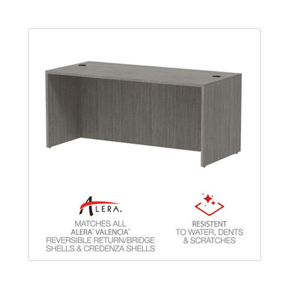 Alera Valencia Series Straight Front Desk Shell, 65" X 29.5" X 29.63", Gray