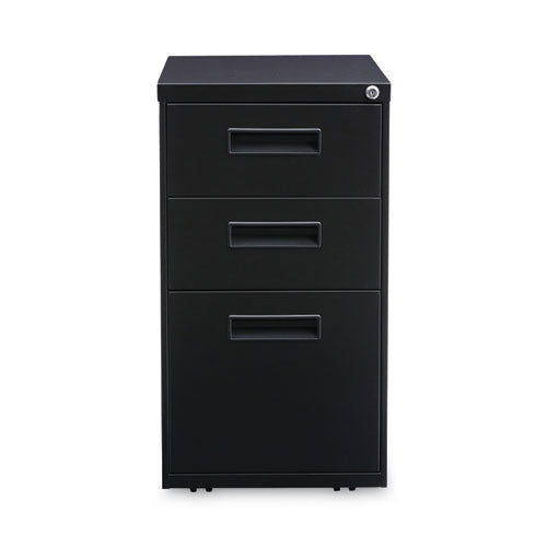 File Pedestal, Left Or Right, 3-drawers: Box/box/file, Legal/letter, Black, 14.96" X 19.29" X 27.75"