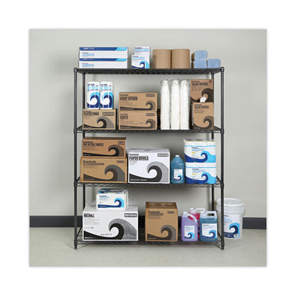 All-purpose Wire Shelving Starter Kit, Four-shelf, 60w X 24d X 72h, Black Anthracite Plus