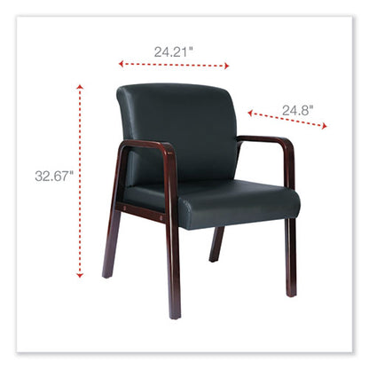 Alera Reception Lounge Wl Series Guest Chair, 24.21" X 24.8" X 32.67", Black Seat, Black Back, Mahogany Base