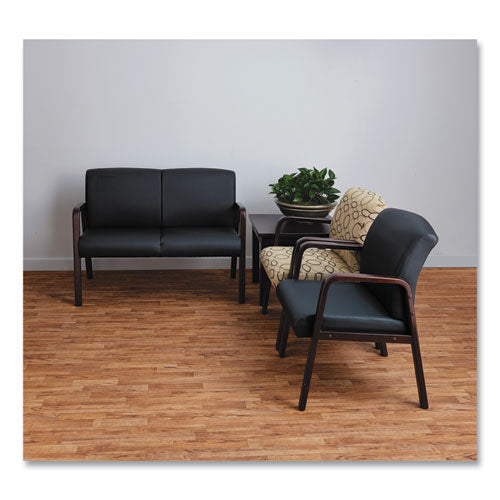 Alera Reception Lounge Wl Series Guest Chair, 24.21" X 24.8" X 32.67", Black Seat, Black Back, Mahogany Base