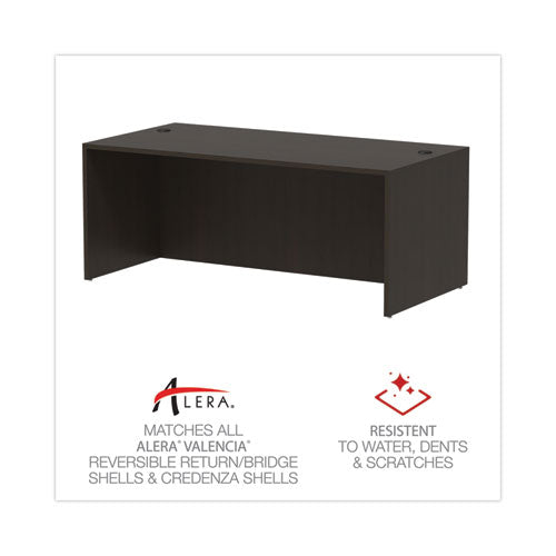 Alera Valencia Series Straight Front Desk Shell, 71" X 35.5" X 29.63", Espresso