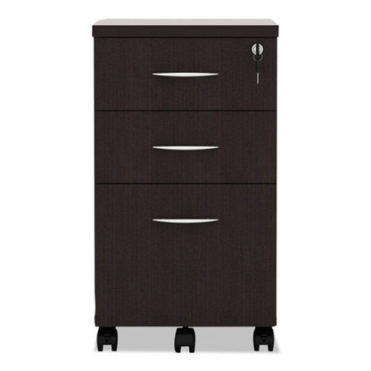 Alera Valencia Series Mobile Pedestal File, Left/right, 3-drawer: Box/box/file, Legal/letter, Espresso, 15.88 X 20.5 X 28.38