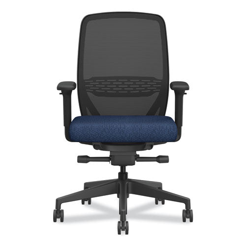 Nucleus Series Recharge Task Chair, Up To 300lb, 16.63" To 21.13" Seat Ht, Navy Seat, Black Back/base