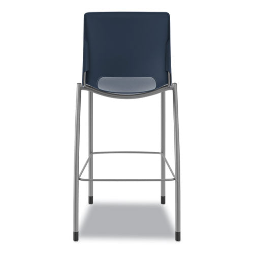 Motivate Four-leg Cafe Height Stool, Supports Up To 300 Lb, 30" Seat Height, Regatta Seat, Regatta Back, Platinum Base