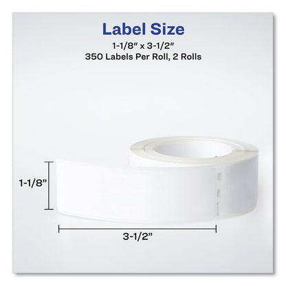 Multipurpose Thermal Labels, 3.5 X 1.3, White, 350/roll, 2 Rolls/box