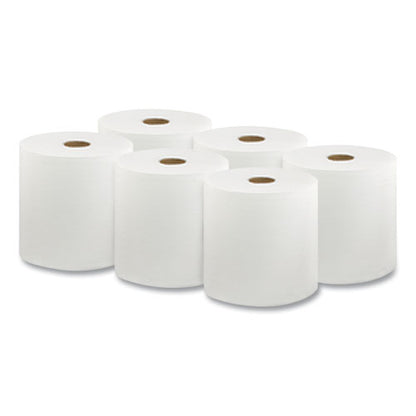 Hard Wound Roll Towel, 1-ply, 8” X 1,000 Ft, White, 6 Rolls/carton