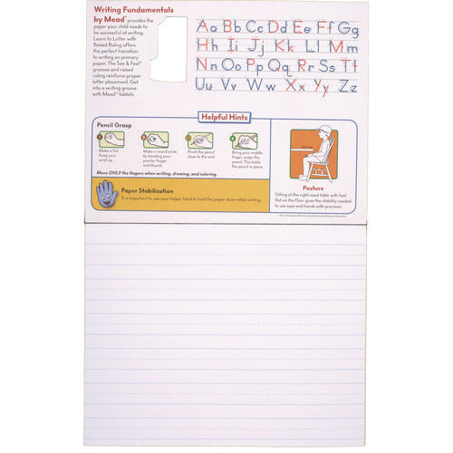 Learn To Letter Writing Tablet With Raised Ruling, Primary Rule, Orange Cover, (40) 10 X 8 Sheets