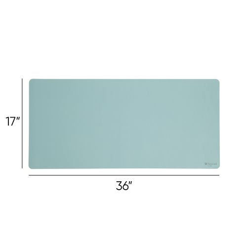 Vegan Leather Desk Pads, 36" X 17", Light Blue