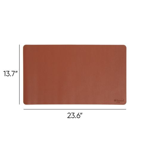 Vegan Leather Desk Pads, 23.6" X 13.7", Brown