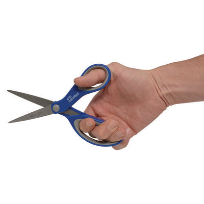 Scissors With Antimicrobial Protection, 8" Length, 3.25" Cut Length, Blue/gray Straight Handle, 2/pack