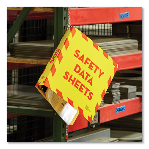 Ultraduty Safety Data Sheet Binders With Chain, 3 Rings, 2" Capacity, 11 X 8.5, Yellow/red