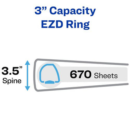 Heavy-duty View Binder With Durahinge And One Touch Ezd Rings, 3 Rings, 3" Capacity, 11 X 8.5, Purple, 4/carton