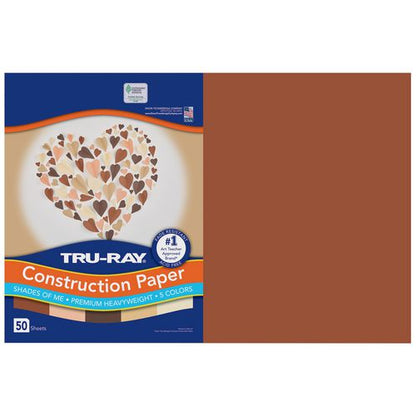 Tru-ray Construction Paper, 70 Lb Text Weight, 12 X 18, Assorted Skin Tone Colors, 50/pack