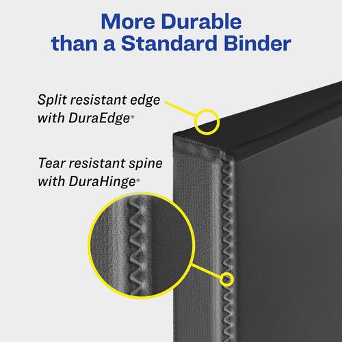 Heavy-duty View Binder With Durahinge And One Touch Ezd Rings, 3 Rings, 3" Capacity, 11 X 8.5, Black, 4/carton