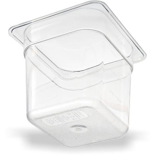 Storplus Polycarbonate Food Pan, 2.5 Qt, 6.38 X 6.75 X 6, Clear, Plastic