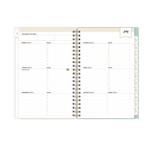 Day Designer "secret Garden Mint" Academic Year Weekly/monthly Notes Planner, 8 X 5, 12-month (july To June): 2024-2025