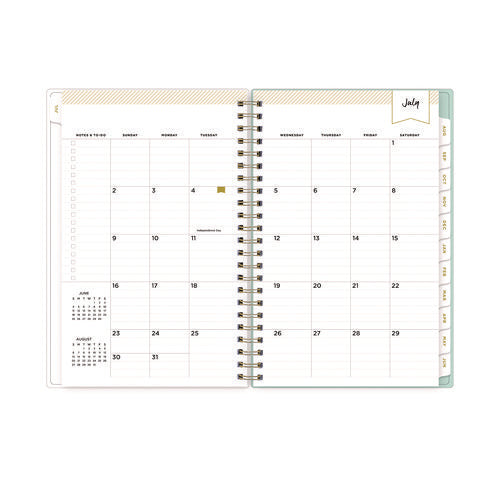 Day Designer "secret Garden Mint" Academic Year Weekly/monthly Notes Planner, 8 X 5, 12-month (july To June): 2024-2025