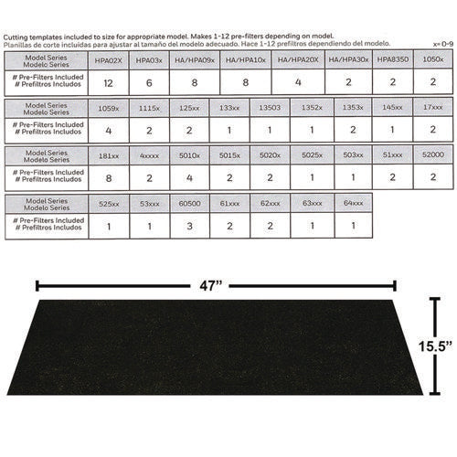 Filter A Plus Household Odor And Gas Reducing Universal Pre-filter