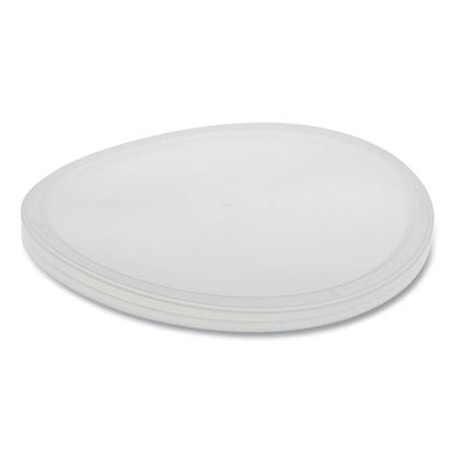 Newspring Delitainer Microwavable Container Lid, Recessed, 4.55" Diameter X 0.4" H, Translucent, Plastic, 480/carton