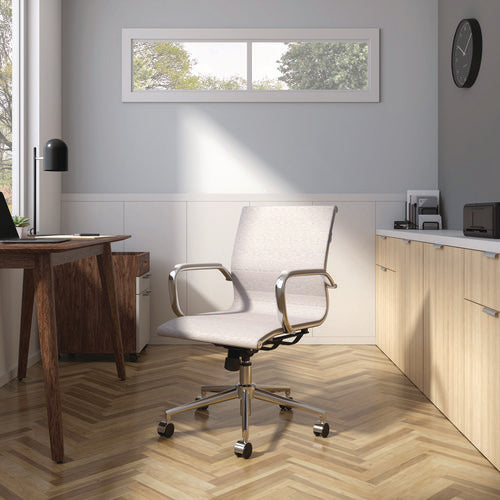 Everell Fabric Managers Chair, Supports Up To 275 Lb, 16.4" To 20.1" Seat Height, Heather Gray Seat/back, Chrome Base