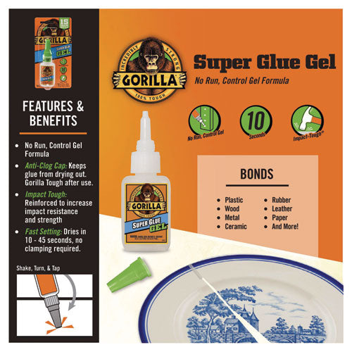 Super Glue Gel, 0.88 Oz, Dries Clear