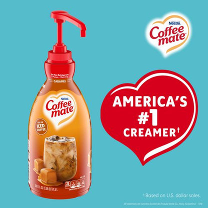 Liquid Creamer Pump Bottle, Caramel, 50.7 Oz Pump Bottle, 2/carton