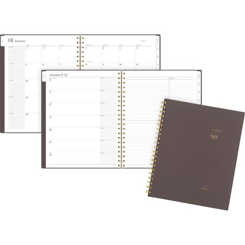 Workstyle Weekly/monthly Planner, 11 X 9.38, Brown/gold Cover, 12-month (jan To Dec): 2025