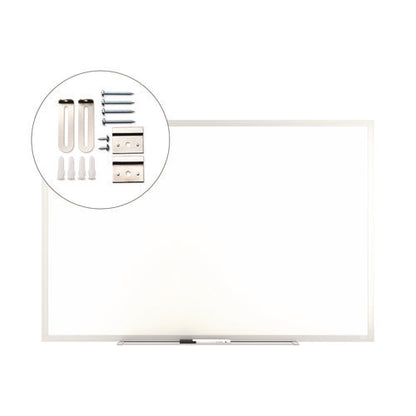 Melamine Dry Erase Board, 36" X 24", White Surface, Gray/natural Aluminum Frame