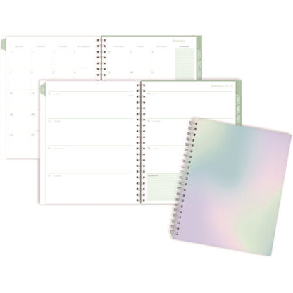 Ombre Weekly/monthly Planner, Colorful Cloud Artwork, 11" X 9.25", Multicolor Cover, 12-month (jan To Dec): 2025