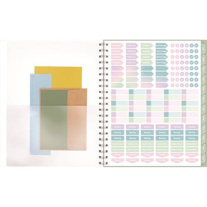 Ombre Weekly/monthly Planner, Colorful Cloud Artwork, 11" X 9.25", Multicolor Cover, 12-month (jan To Dec): 2025