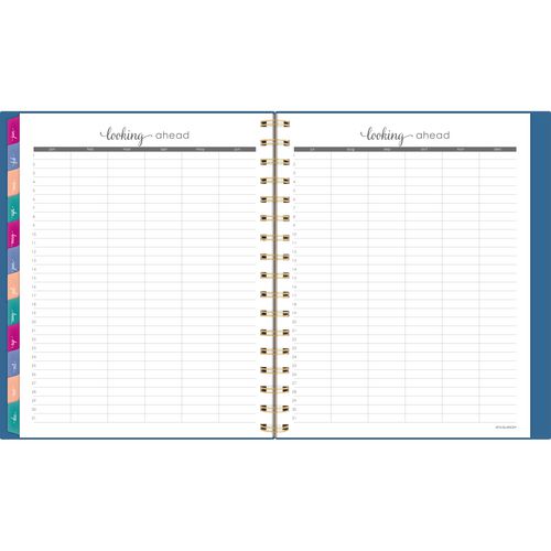 Harmony Weekly/monthly Poly Planner, 8.88 X 7.69, Blue/gold Cover, 13-month (jan To Jan): 2025 To 2026