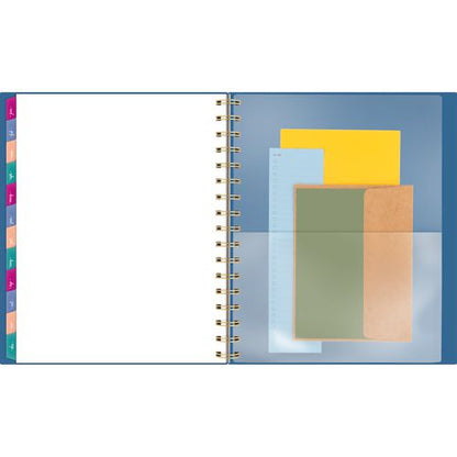 Harmony Weekly/monthly Poly Planner, 8.88 X 7.69, Blue/gold Cover, 13-month (jan To Jan): 2025 To 2026