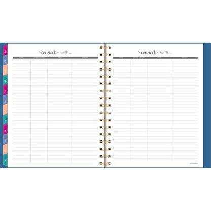 Harmony Weekly/monthly Poly Planner, 8.88 X 7.69, Blue/gold Cover, 13-month (jan To Jan): 2025 To 2026