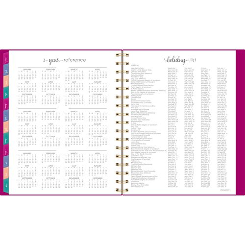 Harmony Weekly/monthly Poly Planner, 8.88 X 7.69, Purple/gold Cover, 13-month (jan To Jan): 2025 To 2026